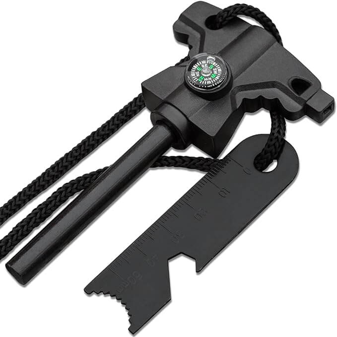 Survival Fire Starter-Upgraded Butterfly-shaped Handle, 6-in-1 Flint Fire Starter, Ferro Rod Fire Starter, Emergency Fire Starters Tool for Camping